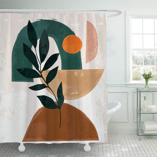 Abstract Botanical Print Shower Curtain