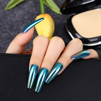 Artifical nails in modern holographic design Acalora