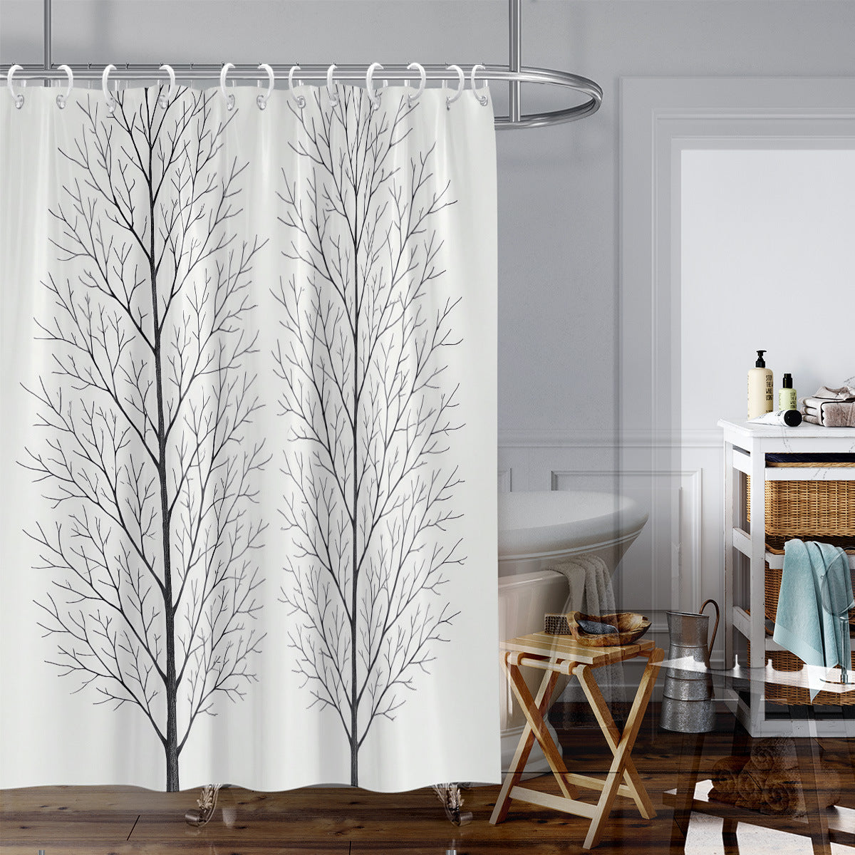 Artistic Tree Design Shower Curtain