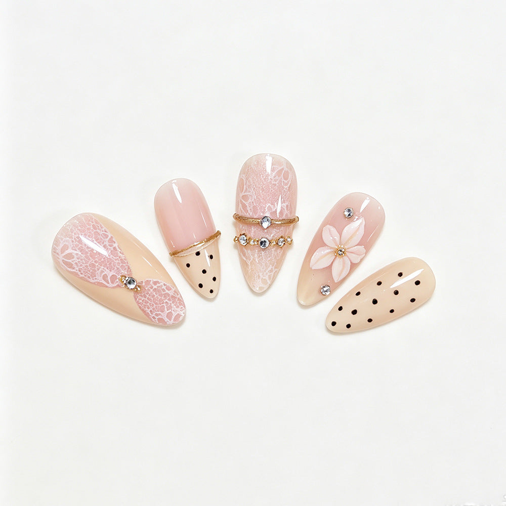 Elegant Floral Design Press-On Nail Tips Acalora