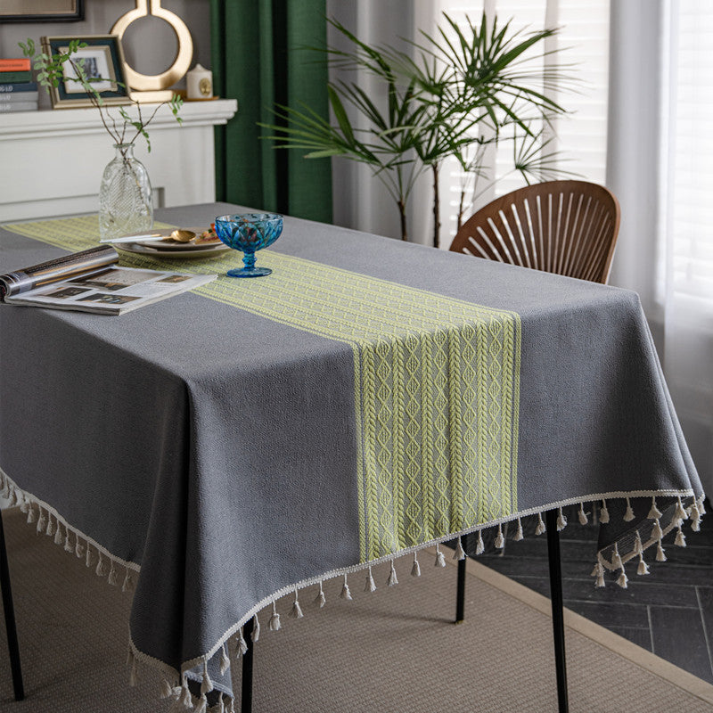 Textured Woven Decorative Tablecloth