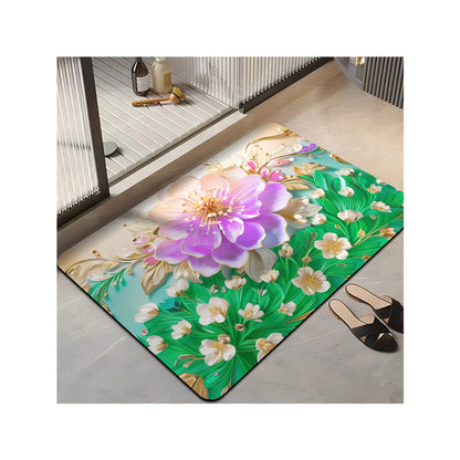 Floral-Themed Plush Bath Mat