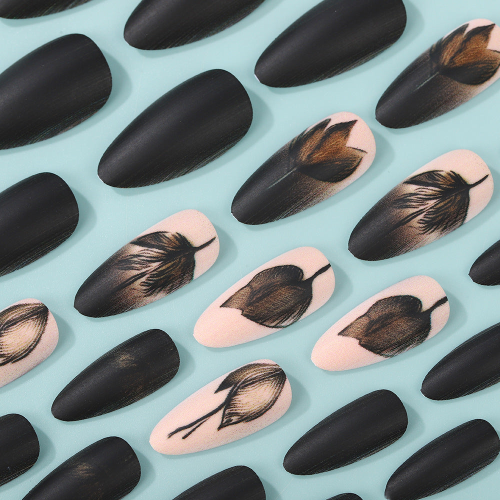 Creative Nail Art Set with Elegant Leaf Patterns Acalora