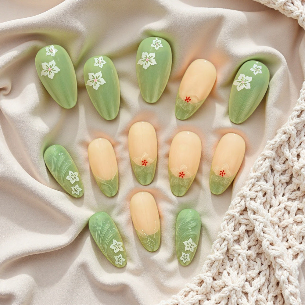 Artificial Nails Set with Filigree Flower Patterns Acalora