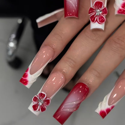 Artistic Floral Press-On Nails Acalora