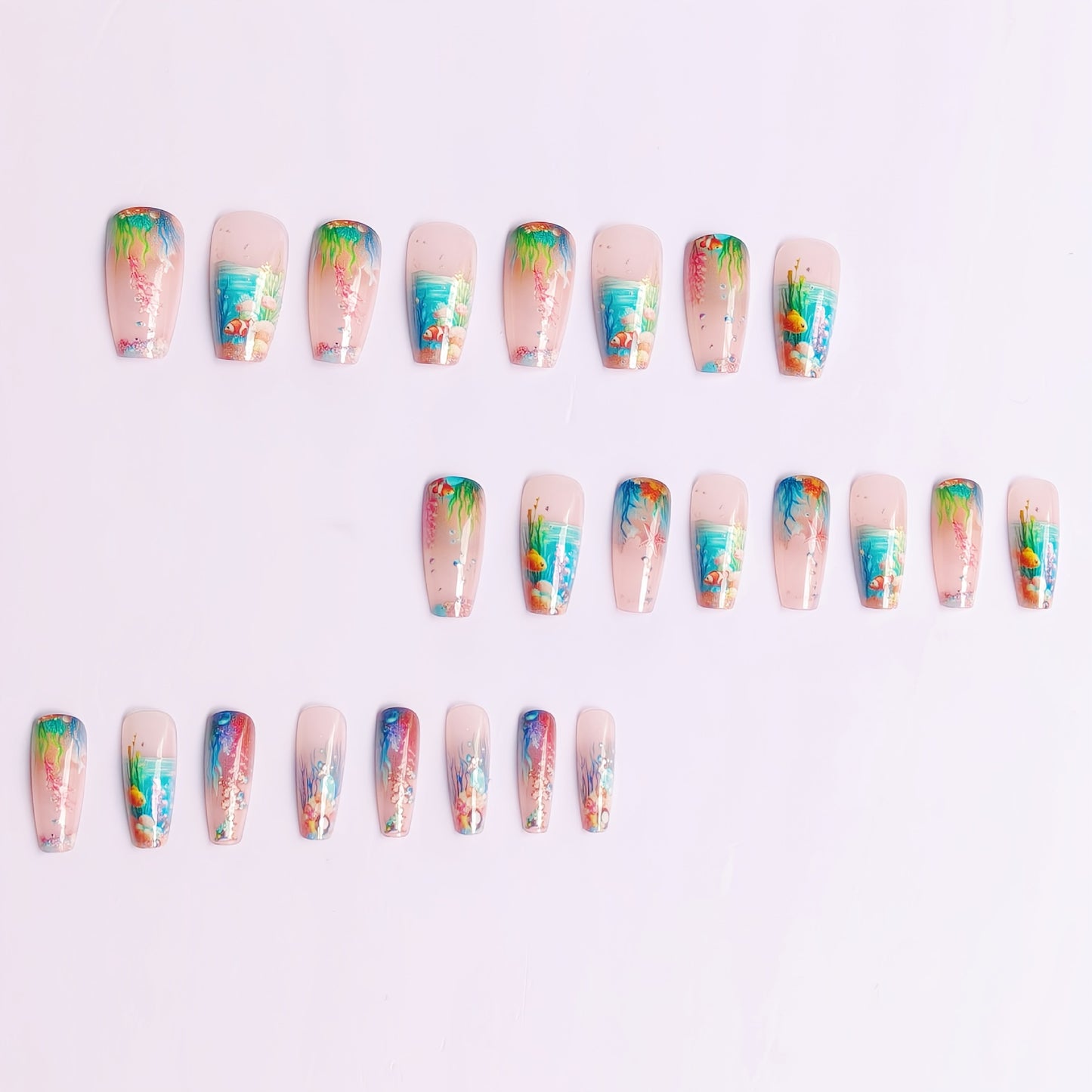 Underwater-Themed Nail Art Acalora