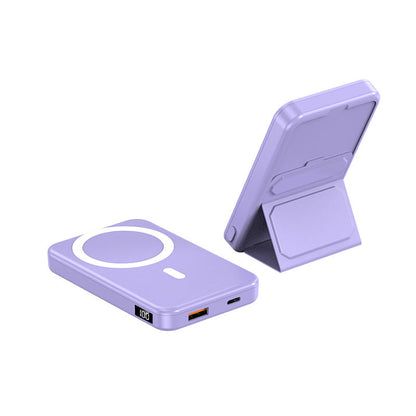 Portable power bank with integrated stand and LCD display Bowlift