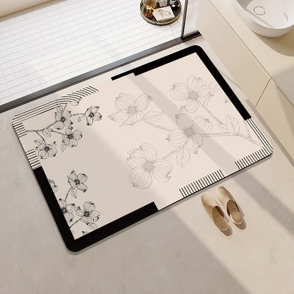 Floral Patterned Bathroom Mat Acalora
