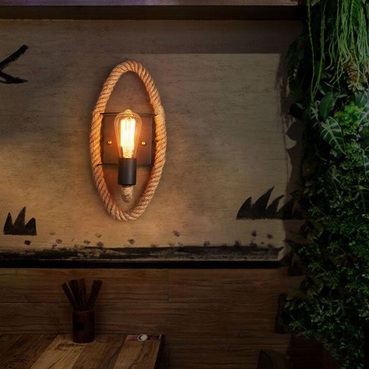 Skanto Wall Lamp | Vintage Style | Hemp Rope Lamp Design | Unique Decoration | Eco-friendly Wall Lamp