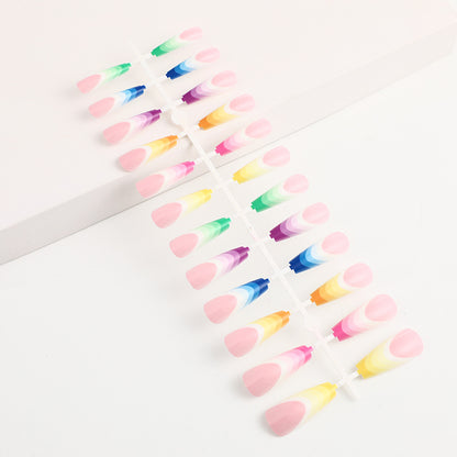 Artificial nails in luxurious ombre design with rhinestone accents Acalora