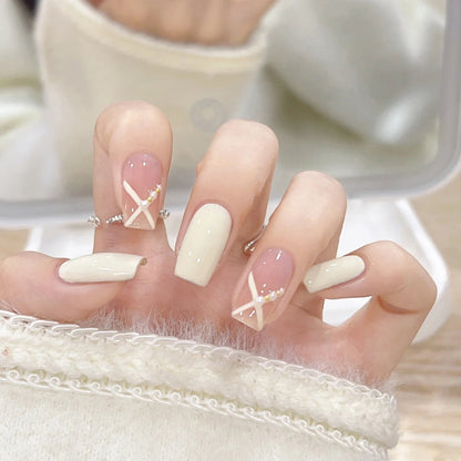 Acrylic nail set with elegant and playful design Acalora