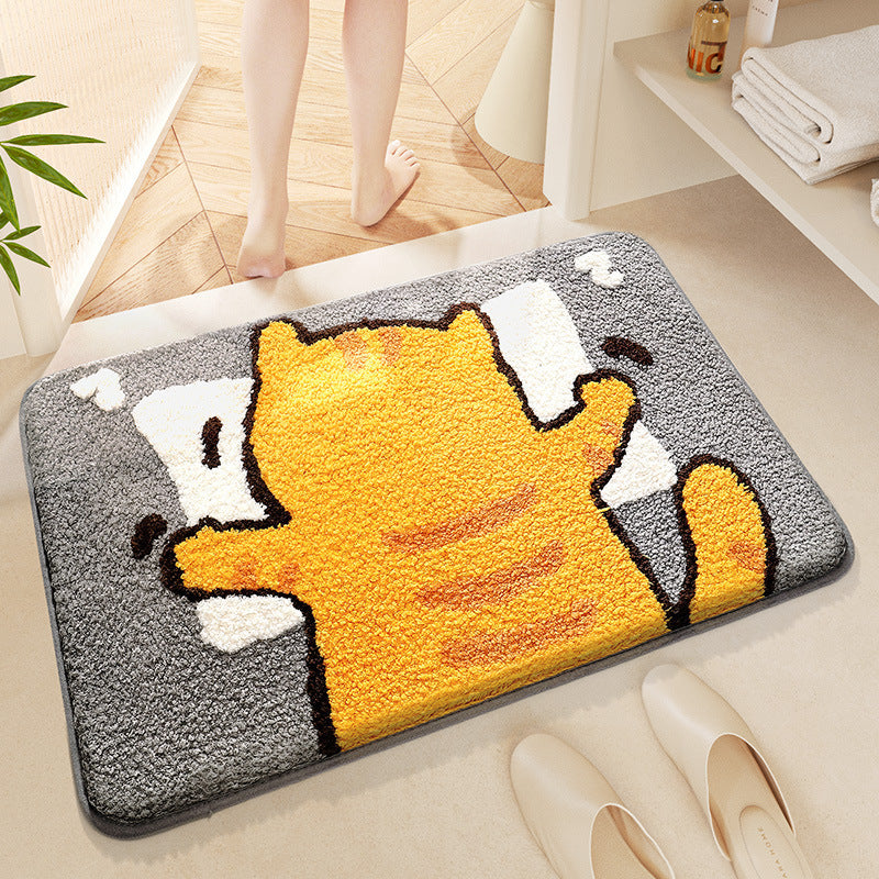 Cute Cartoon Bunny-Themed Bath Mat