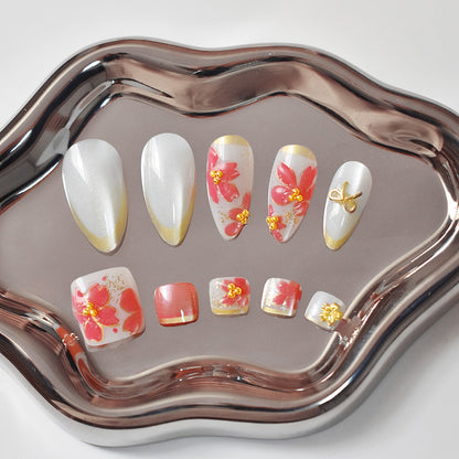 Floral Design Gel Nail Art Acalora