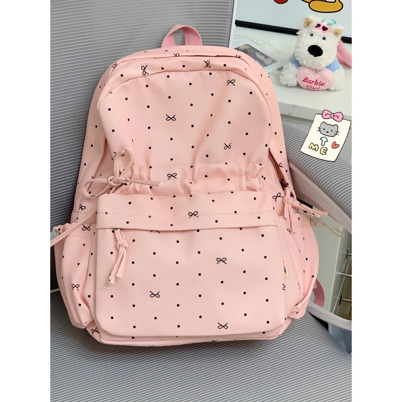 Stylish Polka Dot Casual Backpack Acalora