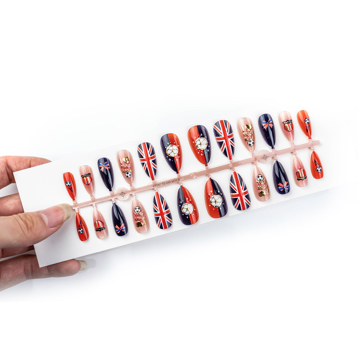Glamorous Sporty Artificial Nail Set Acalora