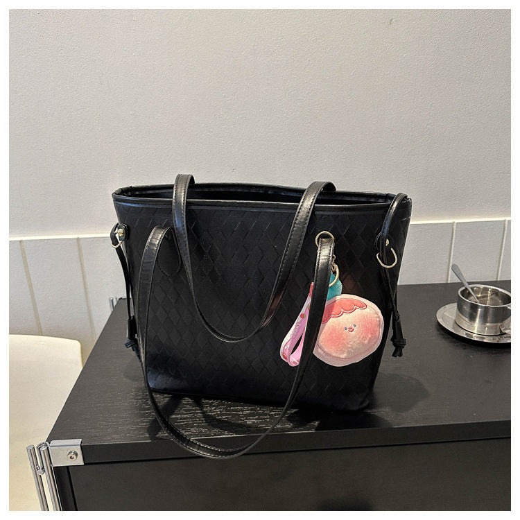 Quilted Pattern Handheld Tote Bag Acalora