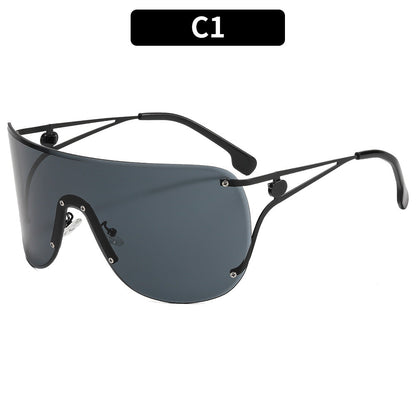 Women's visor-style sunglasses with elegant metal frame Bowlift