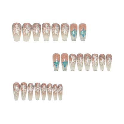 Artificial nails with winter snowflake design Acalora