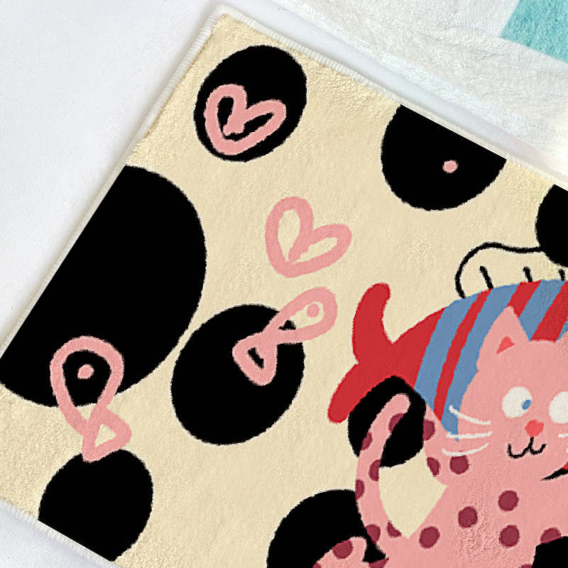 Playful Cat-Themed Bath Rug