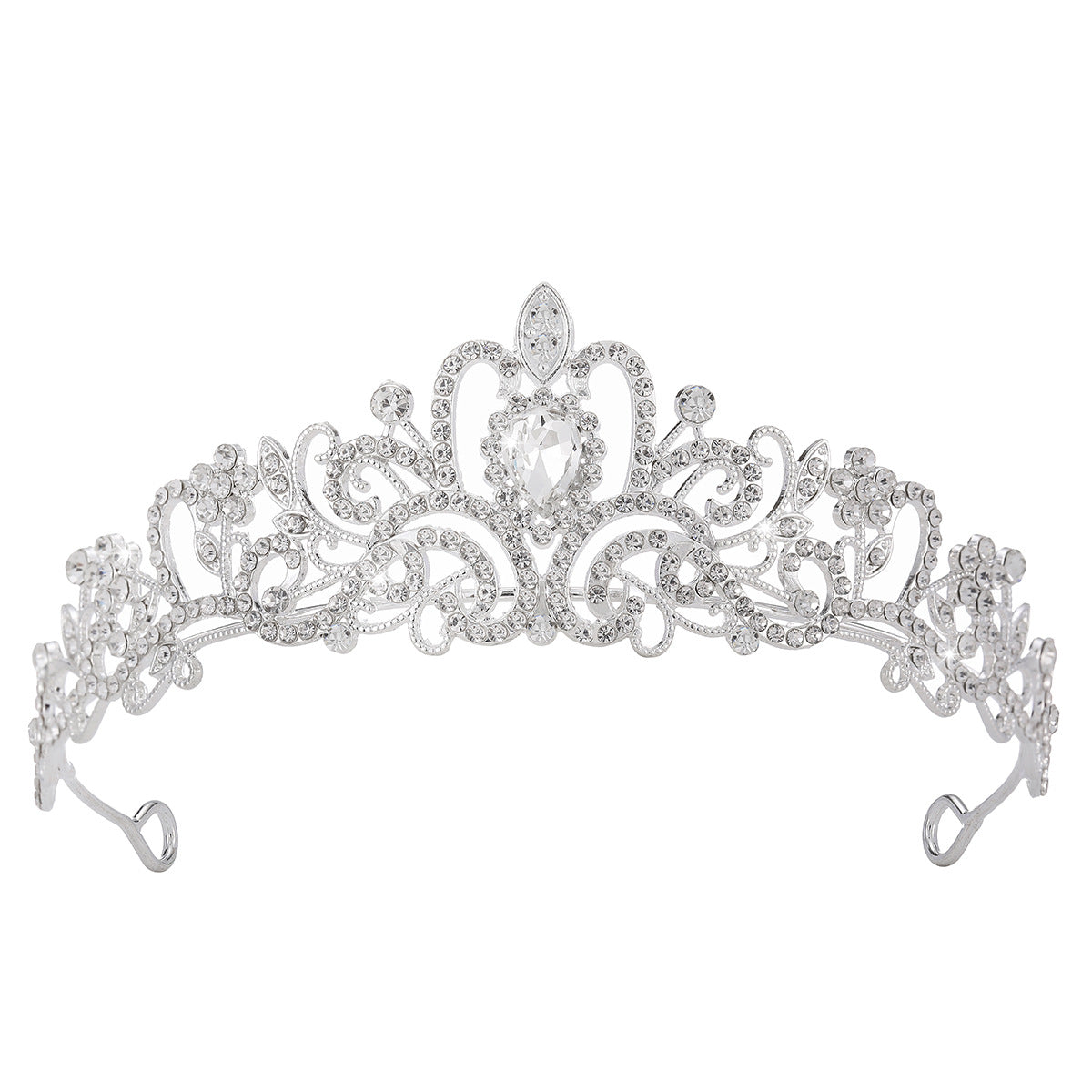 Ladies' Sparkling Crystal Tiara with filigree design wreath