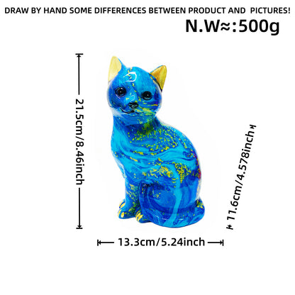 Artistic cat figurine in vibrant design Acalora