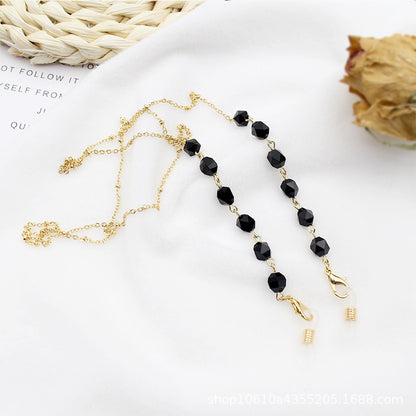 Crystal-Embellished Eyewear Chain Acalora