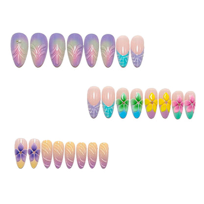 Artificial nails in floral and transparent design Acalora