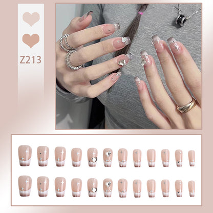 Acrylic nail set with sparkling crystal decorations Acalora