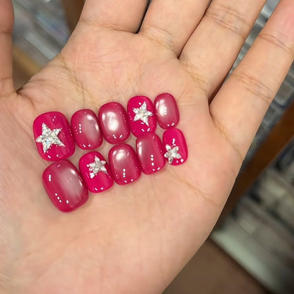 Glamorous Star-Accent Nail Tips Acalora