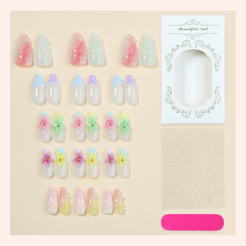 Decorative Floral Nail Art Press-On Set Acalora