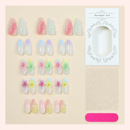 Decorative Floral Nail Art Press-On Set Acalora