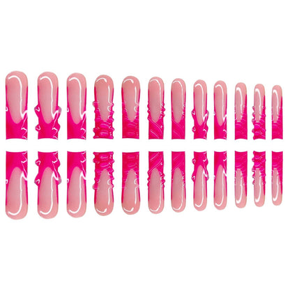 Artistic Long Press-On Nail Set with Unique Design Acalora