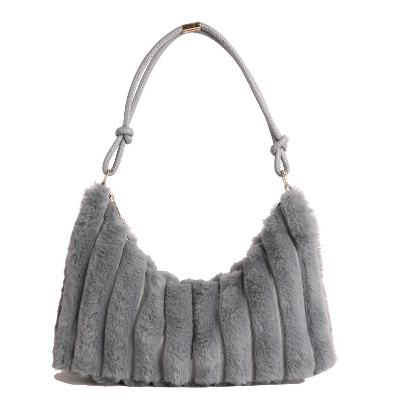 Luxurious Faux Fur Hobo Bag Acalora