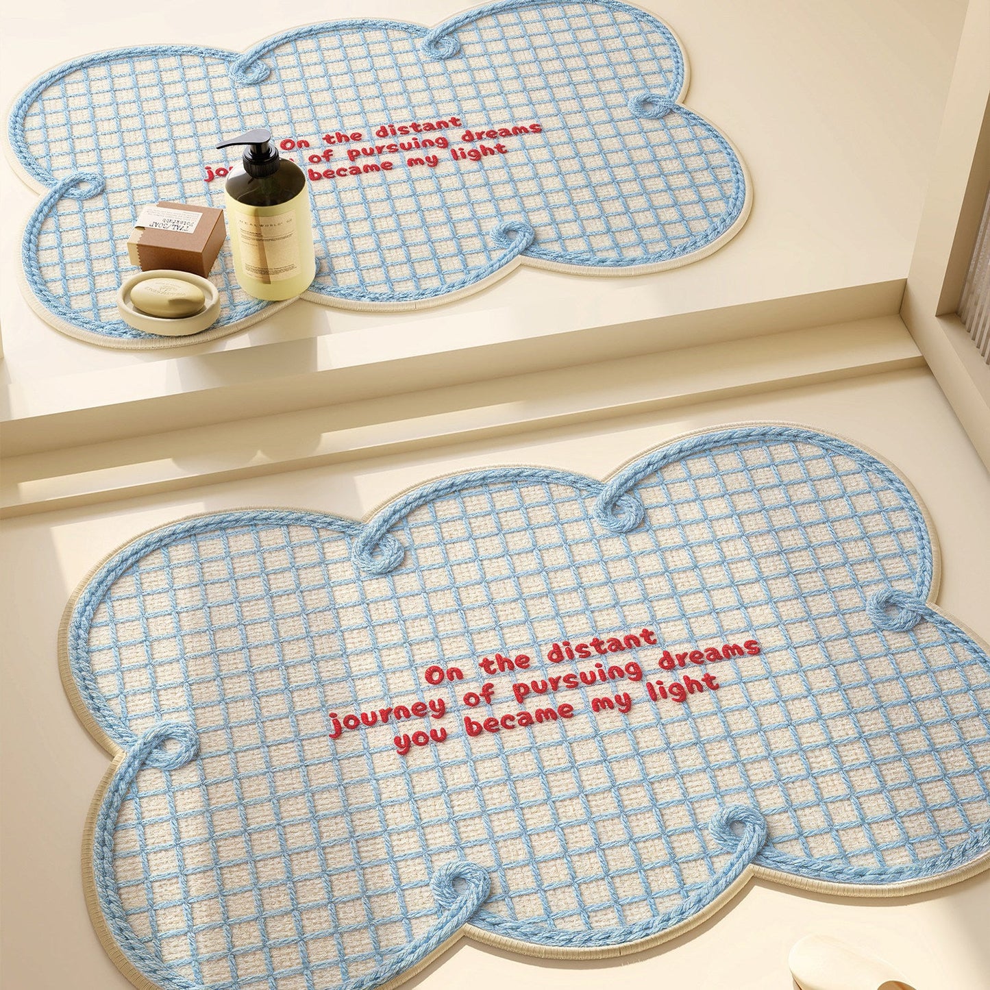 Heart-Patterned Bathroom Mat