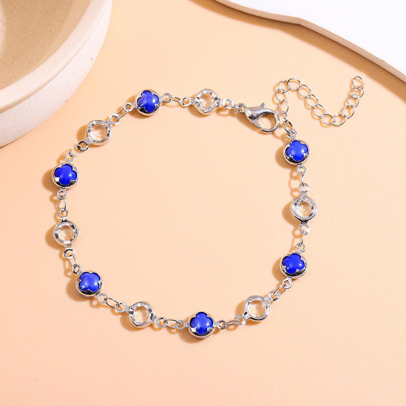 Elegant Beaded Charm Anklet Acalora