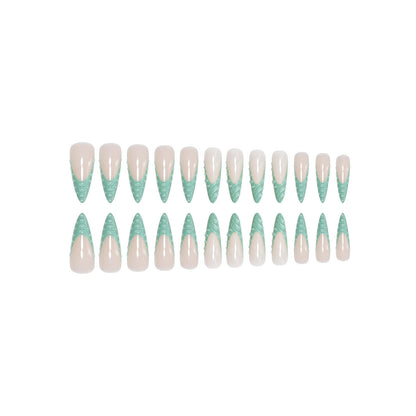 Extravagant Stiletto Press-On Nails with Artistic Shell Design Acalora