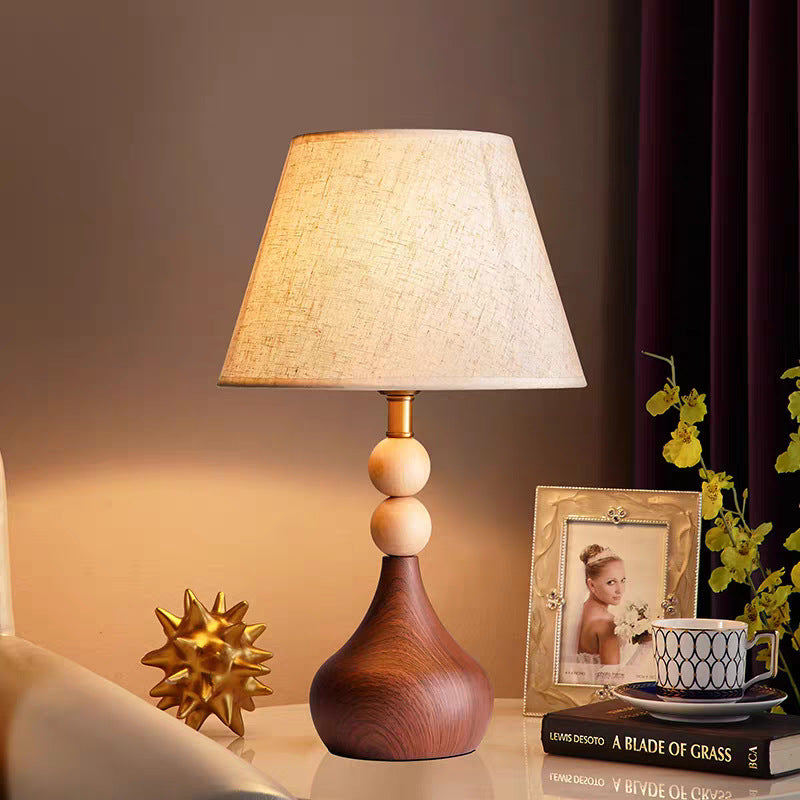 Contemporary Wooden Base Table Lamp