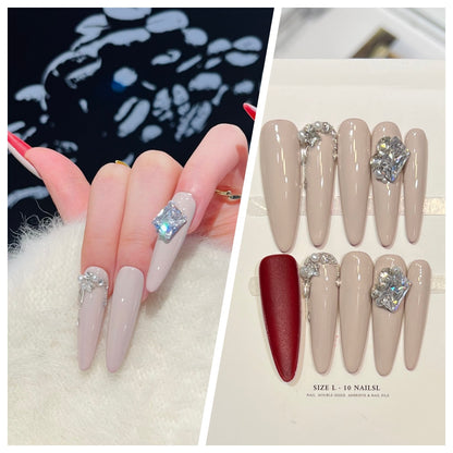 Artistic Stiletto Press-On Nail Set with Charming Patterns Acalora