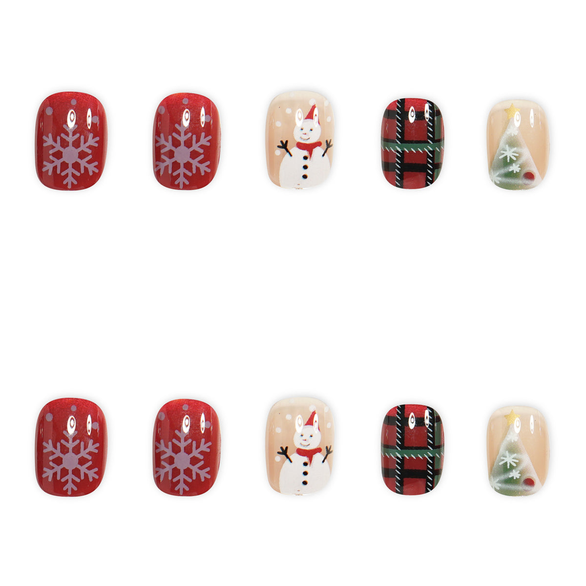 Festive Holiday-Themed Acrylic Nail Art Acalora