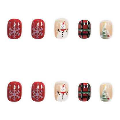 Festive Holiday-Themed Acrylic Nail Art Acalora