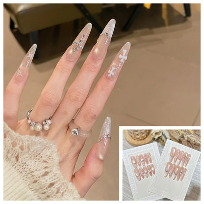 Artistic Stiletto Press-On Nail Set with Charming Patterns Acalora