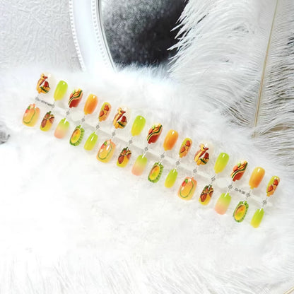 Artificial nails with fruit motifs Acalora