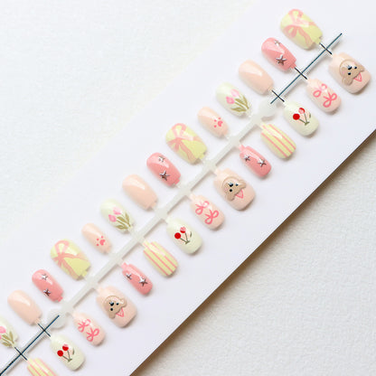 Cute Themed Press-On Nail Art Set Acalora