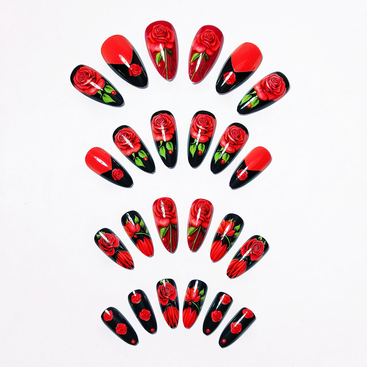 Floral Rose-Inspired Nail Art Acalora