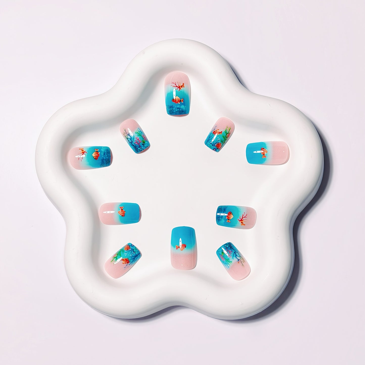 Ocean-Themed Artistic Nail Art Acalora