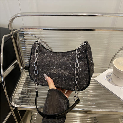 Stylish Chain-Handled Hobo Bag Acalora