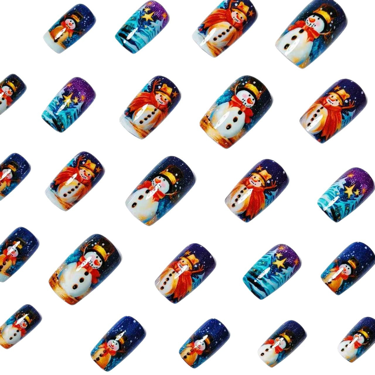 Holiday Themed Snowman Nail Art Acalora