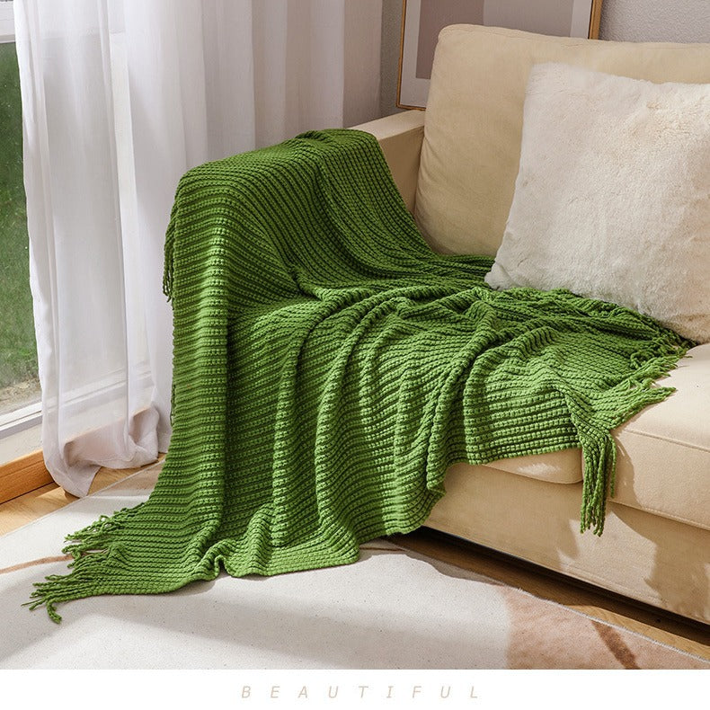 Unisex Knitted Cozy Throw Blanket