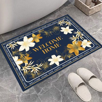 Floral Print Bath Mat