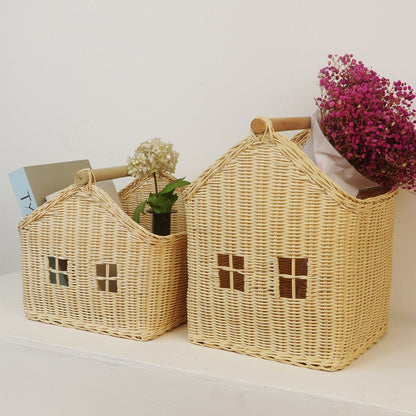 Woven House-Shaped Storage Basket Acalora